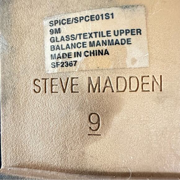 Steve Madden sparkly strappy sandals size 9 silver and crystals - Picture 6 of 7